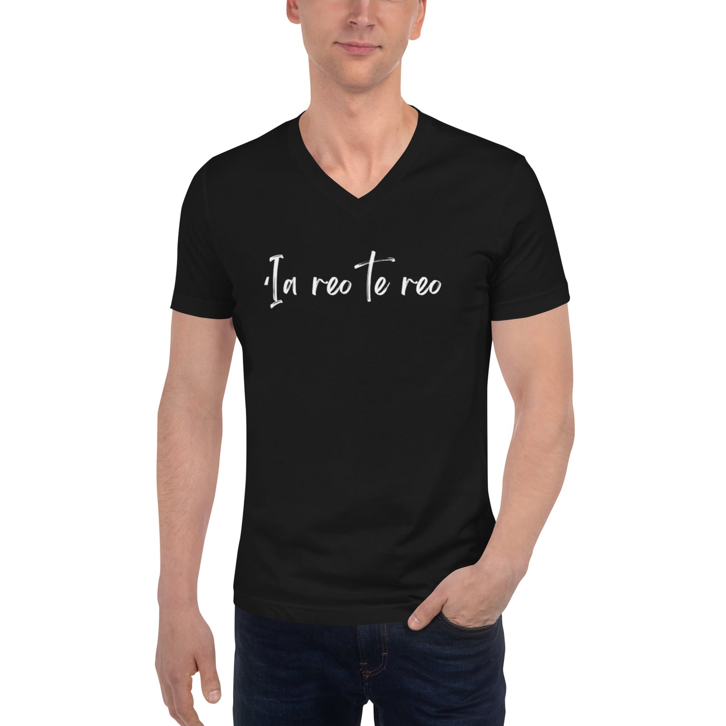 ʻIa reo te reo - Unisex Short Sleeve V-Neck T-Shirt