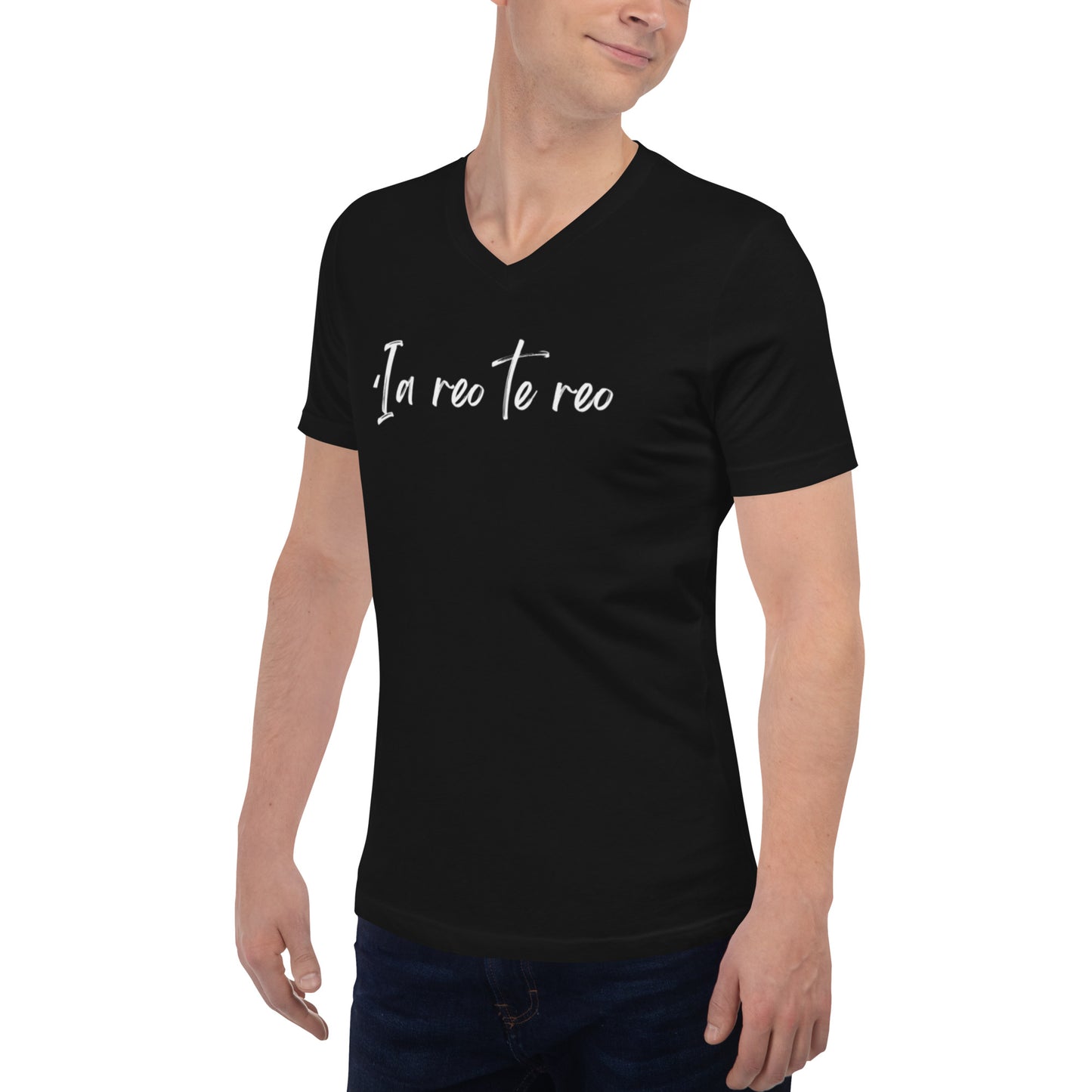 ʻIa reo te reo - Unisex Short Sleeve V-Neck T-Shirt